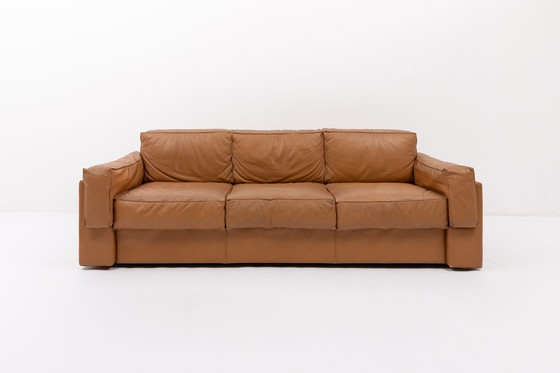 Image 1 of Italian Modern cognac leather sofa