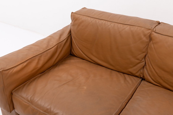 Image 1 of Italian Modern cognac leather sofa