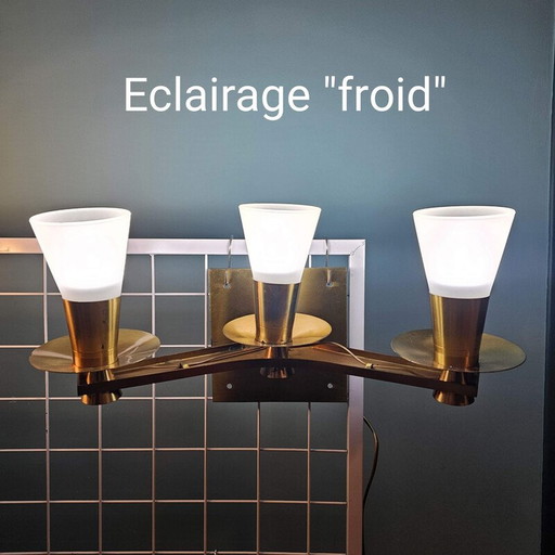 Pair of vintage bronze and brass wall lights for Maison Cheret, 1960