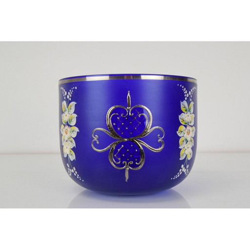 Vintage glass bowl from Novoborske Sklo, Czechoslovakia 1960