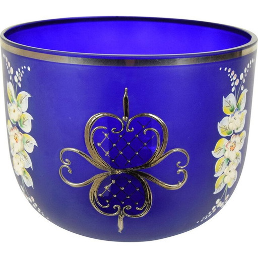 Vintage glass bowl from Novoborske Sklo, Czechoslovakia 1960