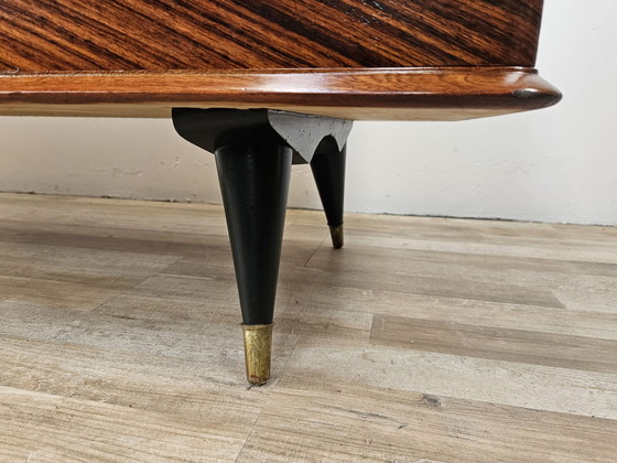 Image 1 of 1960S Bedroom Chest Of Drawers In Mahogany Burl And Brass