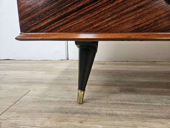 Image 1 of 1960S Bedroom Chest Of Drawers In Mahogany Burl And Brass