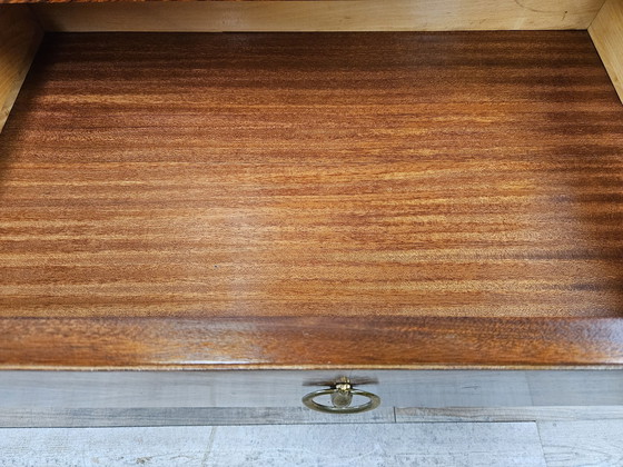 Image 1 of 1960S Bedroom Chest Of Drawers In Mahogany Burl And Brass