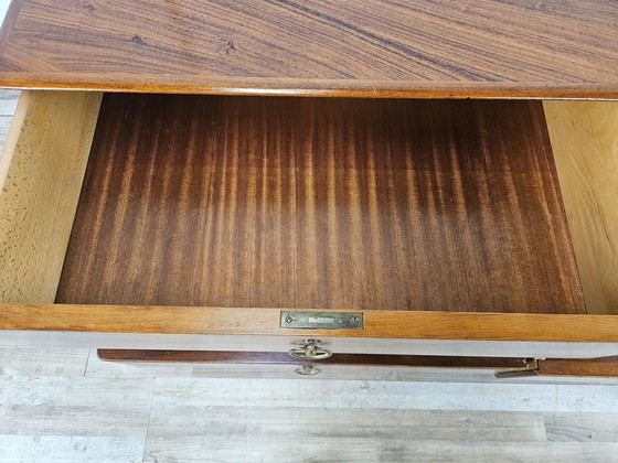 Image 1 of 1960S Bedroom Chest Of Drawers In Mahogany Burl And Brass