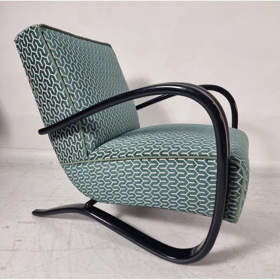 Image 1 of Vintage armchair H 269 with spider table by Jindřich Halabala for Up Zavody, Czechoslovakia 1940