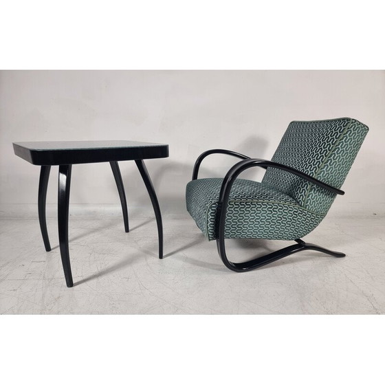 Image 1 of Vintage armchair H 269 with spider table by Jindřich Halabala for Up Zavody, Czechoslovakia 1940
