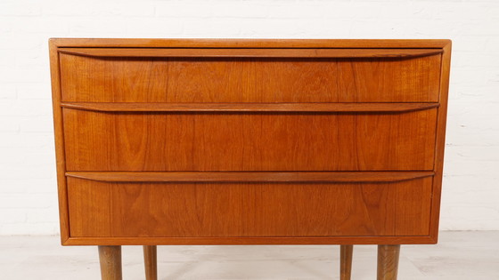 Image 1 of Cassettiera danese vintage | toletta | con specchio | 3 cassetti | Teak