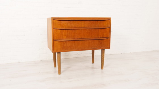 Image 1 of Cassettiera danese vintage | toletta | con specchio | 3 cassetti | Teak