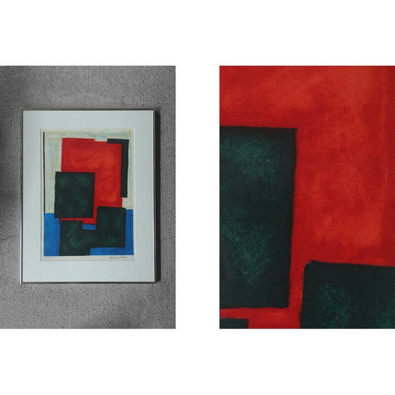 Image 1 of Vintage color lithograph by Osmund Hansen, 1980s