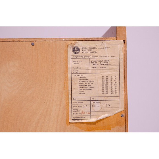 Image 1 of Vintage beech wood and plywood cabinet by František Jirák for Tatra Nábytok, Czechoslovakia 1960