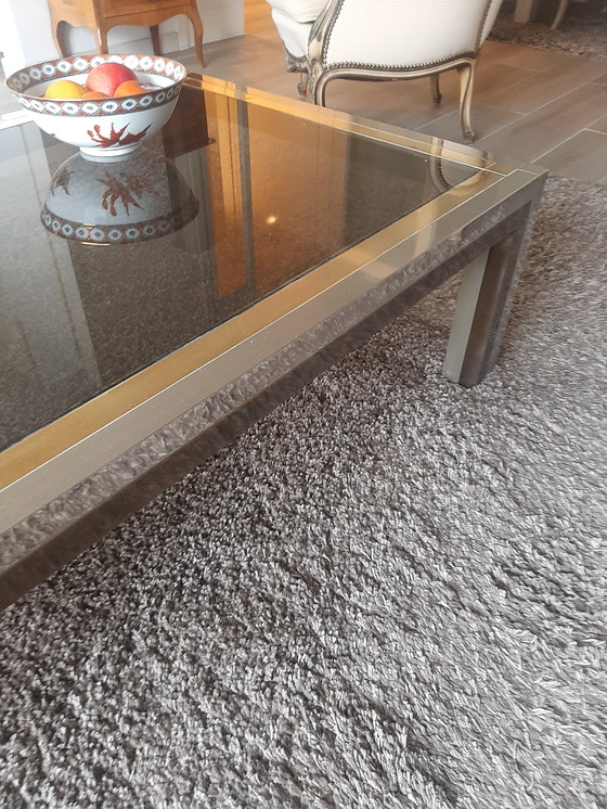 Image 1 of Table basse en chrome et messing