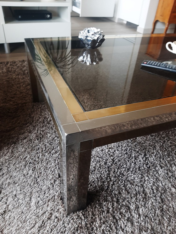 Image 1 of Table basse en chrome et messing