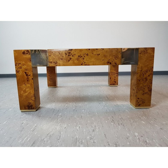Image 1 of Vintage rosewood and glass coffee table by Milo Baughman, 1970