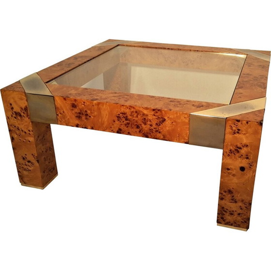 Image 1 of Vintage rosewood and glass coffee table by Milo Baughman, 1970
