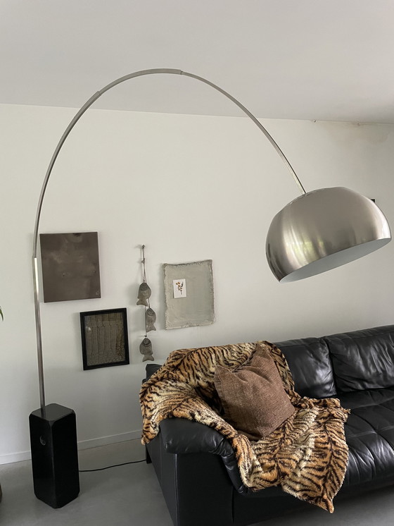 Image 1 of Italian Design Arc lamp with black marble base