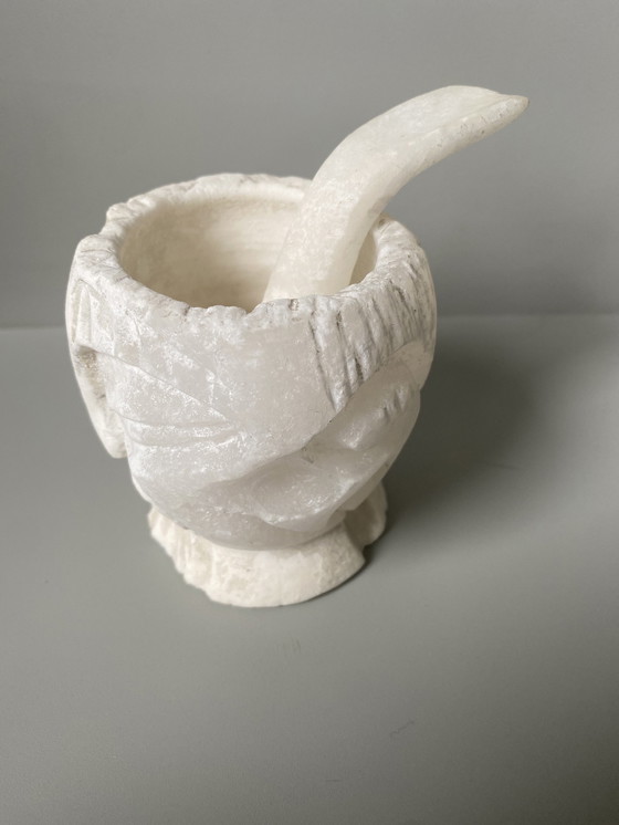 Image 1 of Mortar and pestle in alabaster