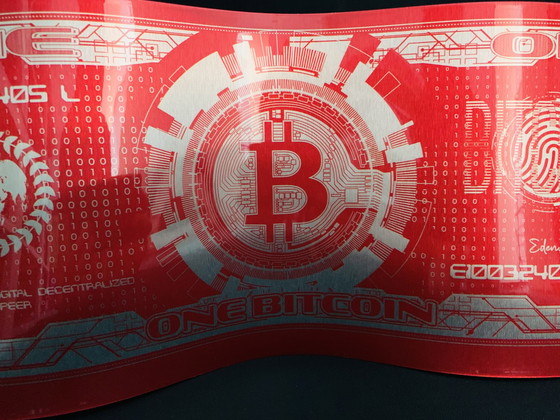 Image 1 of Edenlilas: "Bitcoin Red." Hand-signed, With Coa.