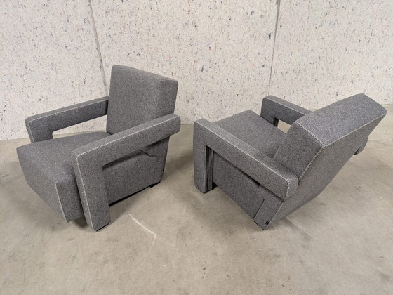 Image 1 of  Cassina Armchair 637 Utrecht (New-Never Used) In Grey Wool