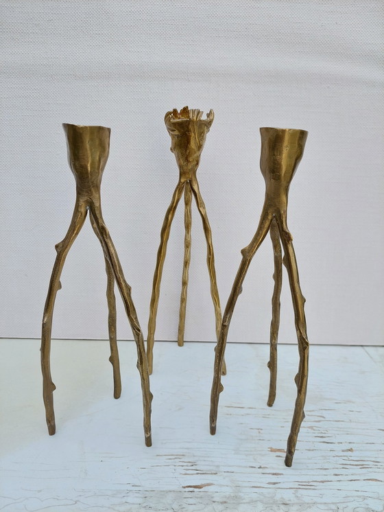 Image 1 of 3x Brutalist candlesticks