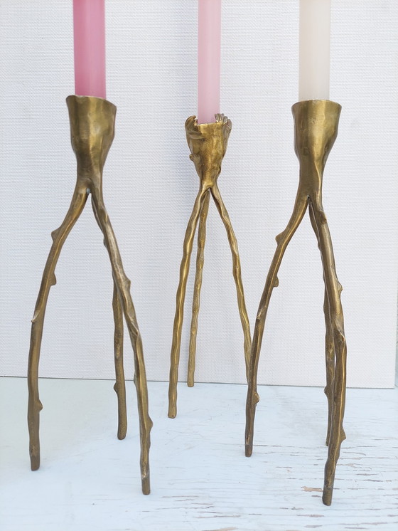 Image 1 of 3x Brutalist candlesticks