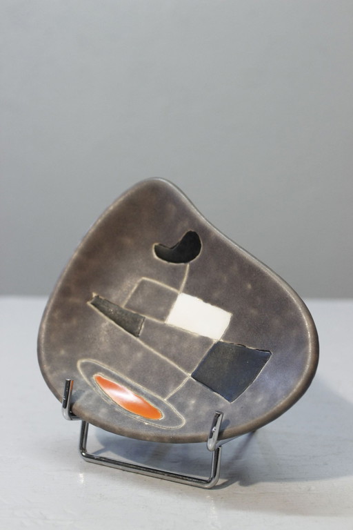 Peter & Denise Orlando - Abstract Incised Décor Pouch Tray 1950S