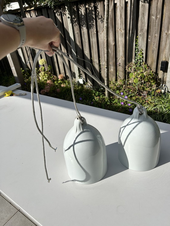 Image 1 of 2x Wieki Somers Porcelain Pendant Lamps