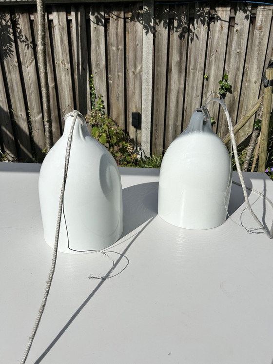 Image 1 of 2x Wieki Somers Porcelain Pendant Lamps