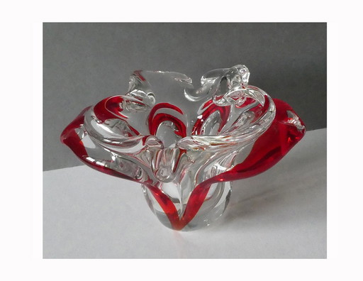 Heavy Murano-style bowl, Snapphane Glasbruk, Sweden, 1970s