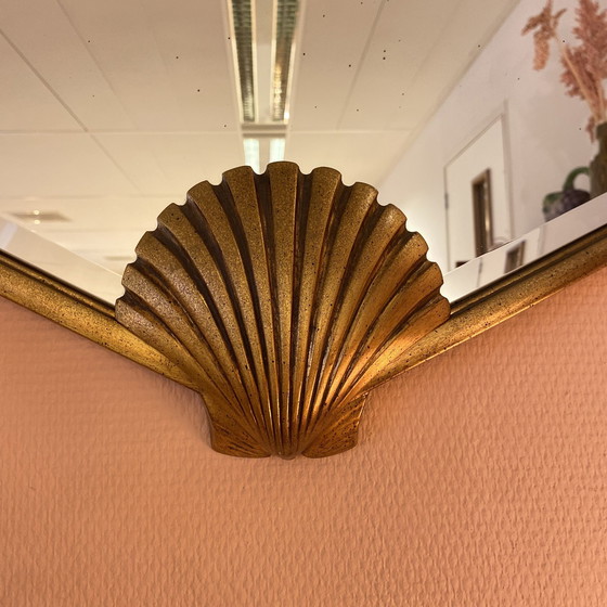 Image 1 of Gold Shell Fan Mirror