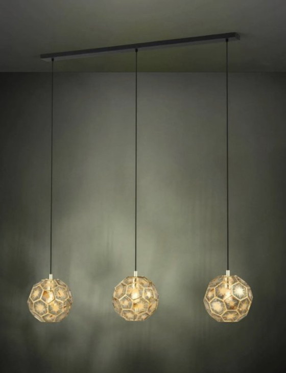 Image 1 of Eglo Pendant Lamp Skoura 3-Light Black With Gold