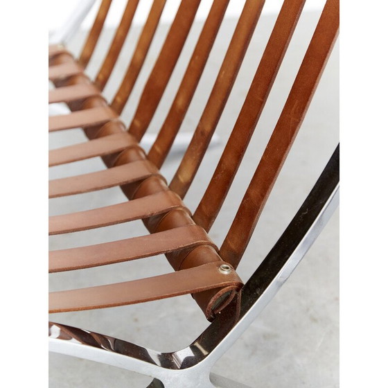 Image 1 of Vintage Mr90 Barcelona armchair and ottoman by Ludwig Mies van der Rohe for Knoll International