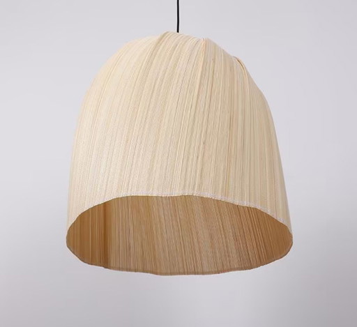 Two Pendant Lamps Palm Leaves Rattan