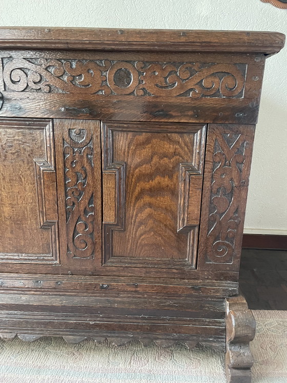 Image 1 of Antique Dutch Blanket Chest On Legs