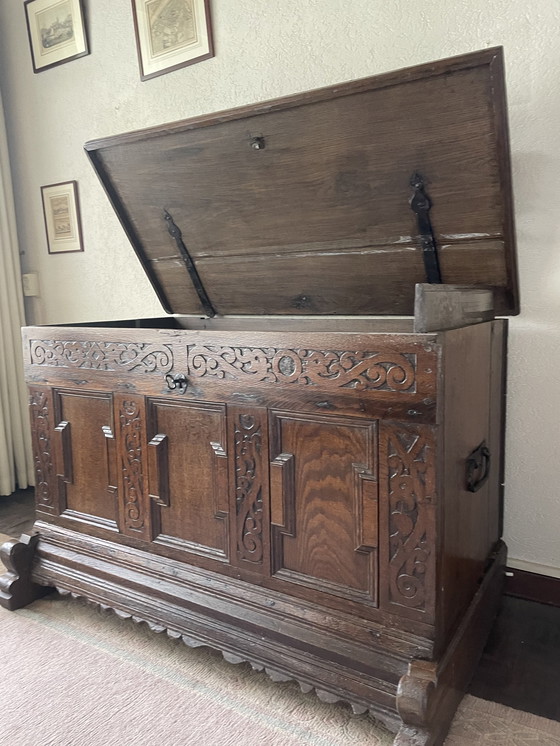 Image 1 of Antique Dutch Blanket Chest On Legs