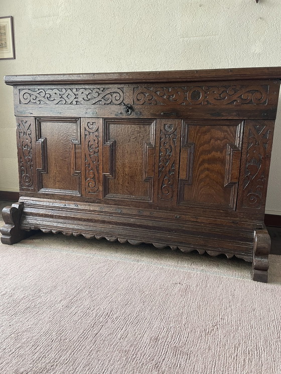 Image 1 of Antique Dutch Blanket Chest On Legs