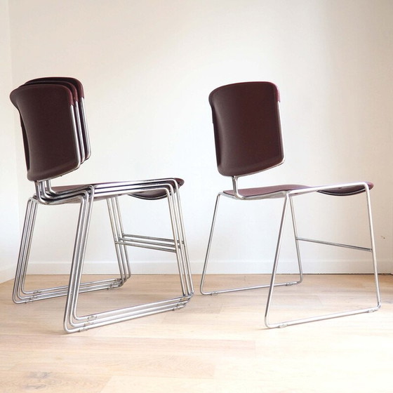 Image 1 of Set of 4 vintage cantilever chairs by Max Stacker for Steelcase, 1970