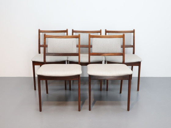 Image 1 of Ensemble de 5 chaises de salle à manger danoises vintage