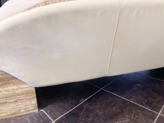 Image 1 of Three-seater sofa travertine leather design Burkhard Vogtherr For Hain&Thome 80s