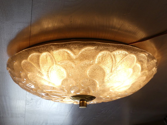 Image 1 of Ceiling lamp Plafonnier JBS glass 70s