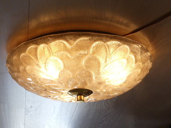 Image 1 of Ceiling lamp Plafonnier JBS glass 70s