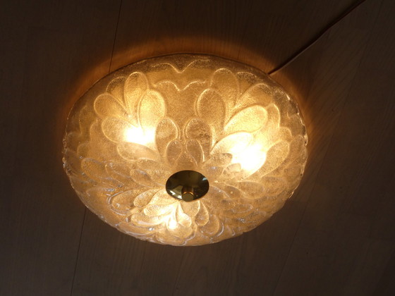 Image 1 of Ceiling lamp Plafonnier JBS glass 70s