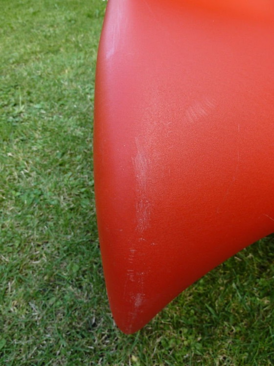 Image 1 of 4x Vitra Panton Chairs Verner Panton Red & Black