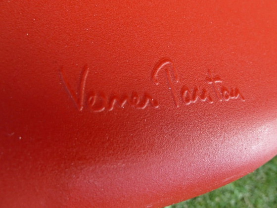 Image 1 of 4x Vitra Panton Chairs Verner Panton Red & Black