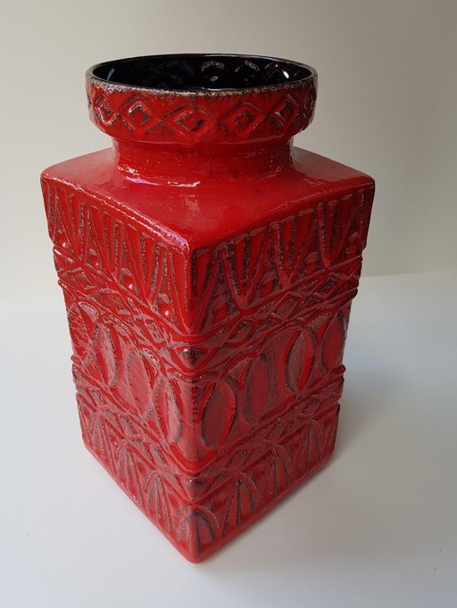 Vintage Ceramic Floor Vase By Bodo Mans For Bay Keramik, 1970S