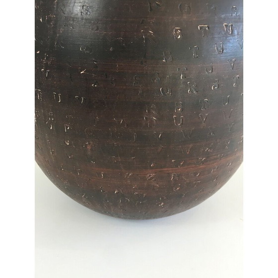 Image 1 of Vintage ceramic lamp with inlaid letters, 1970