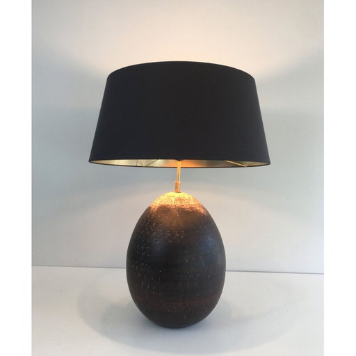 Lampada vintage in ceramica con lettere intarsiate, 1970