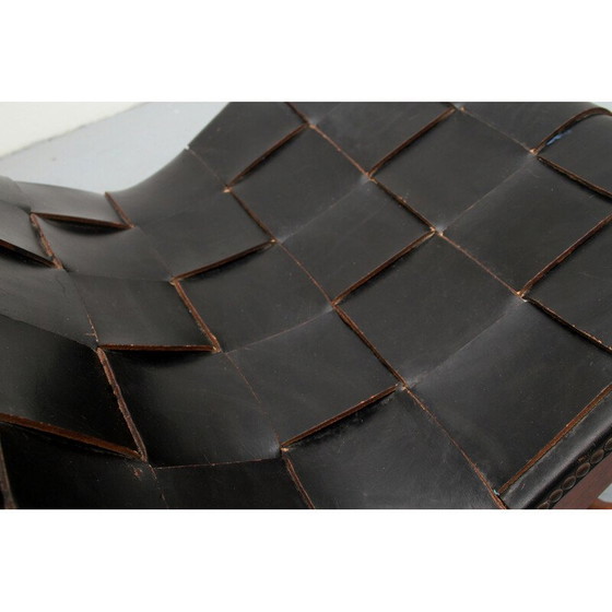 Image 1 of Poltrona vintage in pelle di Pierre Lottier per Valentine, Spagna anni '50