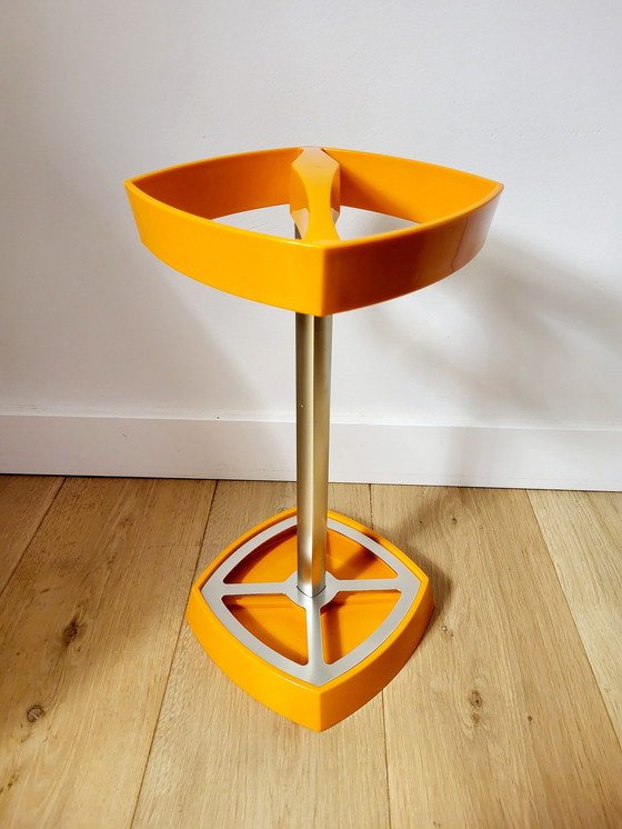 Image 1 of Space Age Umbrella Stand Or Stand, Orange, Plastic And Metal, 1970s Or 80s