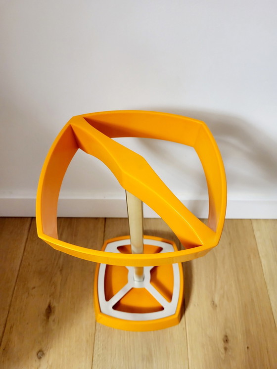 Image 1 of Space Age Umbrella Stand Or Stand, Orange, Plastic And Metal, 1970s Or 80s